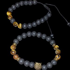 Pick 1 Tiger Eye Lava Stone Diffuser Bracelet Stretch Owl Or Adjustable